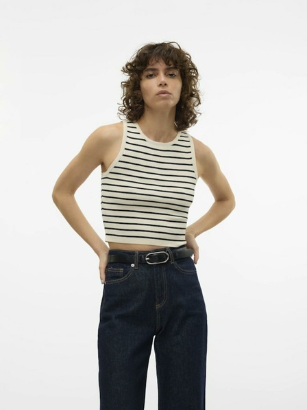 Vero Moda Črno-smetanova ženska majica Vero Moda Ginny