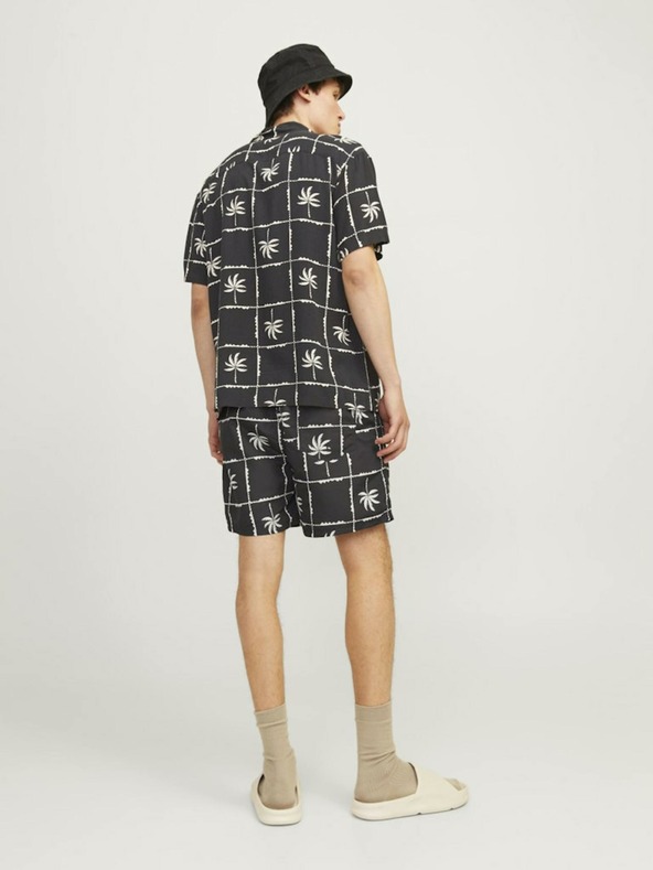 Jack & Jones Črne moške vzorčaste kopalke Jack & Jones Fiji
