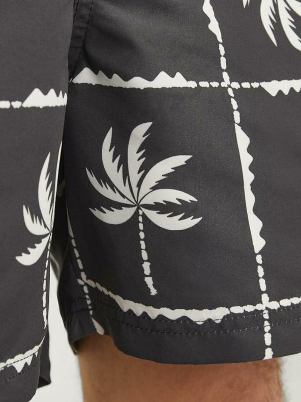 Jack & Jones Črne moške vzorčaste kopalke Jack & Jones Fiji