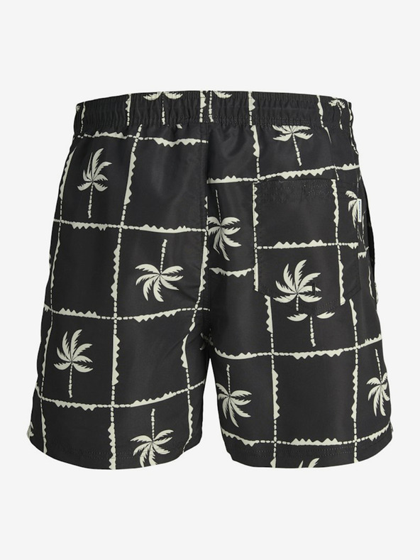 Jack & Jones Črne moške vzorčaste kopalke Jack & Jones Fiji
