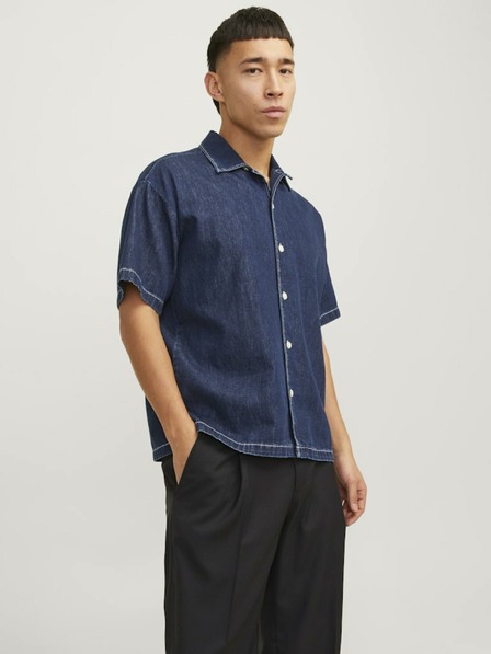 Jack & Jones Modra moška majica s kratkimi rokavi iz džinsa Jack & Jones Palma