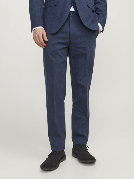 Jack & Jones Temno modre moške lanene hlače Jack & Jones Riviera