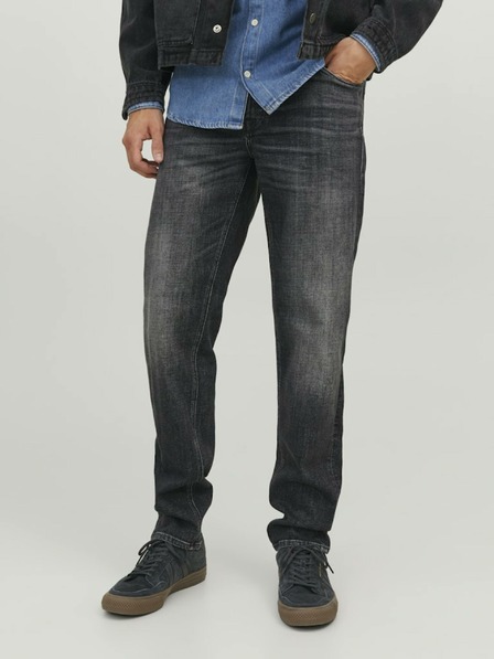 Jack & Jones Črne moške kavbojke ravnega kroja Jack & Jones Mike
