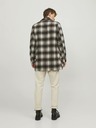 Jack & Jones Rjava moška jopa Jack & Jones Zac iz volnene kockaste tkanine