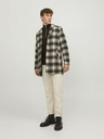 Jack & Jones Rjava moška jopa Jack & Jones Zac iz volnene kockaste tkanine