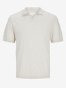 Jack & Jones Kremasta moška polo majica Jack & Jones iz lanene mešanice
