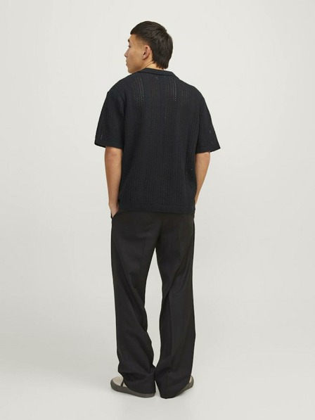 Jack & Jones Črna moška polo majica Jack & Jones Taormina