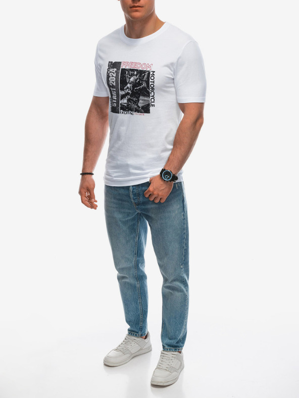 Edoti Moška majica s potiskom - bela EDOTI