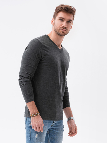 Ombre Clothing Moška majica z dolgimi rokavi brez potiska - mešanica 2 kosov v paketu V1 Z41 basic
