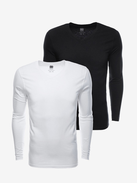 Ombre Clothing Moška majica z dolgimi rokavi brez potiska - mešanica 2 kosov v pakiranju V2 Z41 basic