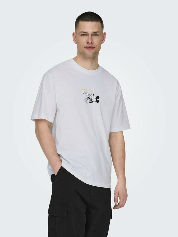 ONLY & SONS Bela moška majica ONLY & SONS Disney
