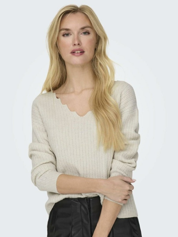 ONLY Kremni ženski pulover ONLY Gabriel
