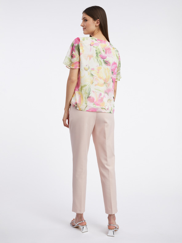 Orsay Roza in bela ženska cvetlična bluza ORSAY