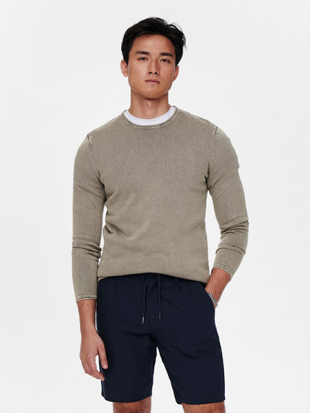 ONLY & SONS Siv moški vezeni pulover ONLY & SONS Garson