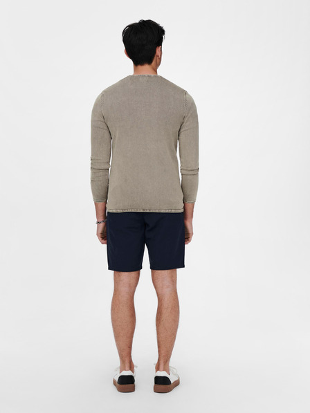 ONLY & SONS Siv moški vezeni pulover ONLY & SONS Garson