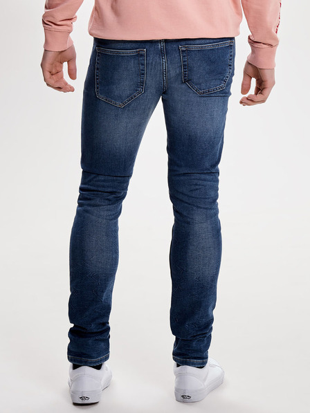 ONLY & SONS Modre oprijete kavbojke z izvezenim učinkom ONLY & SONS Loom