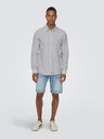 ONLY & SONS Belo-modra moška črtasta srajca s platnom ONLY & SONS Caiden