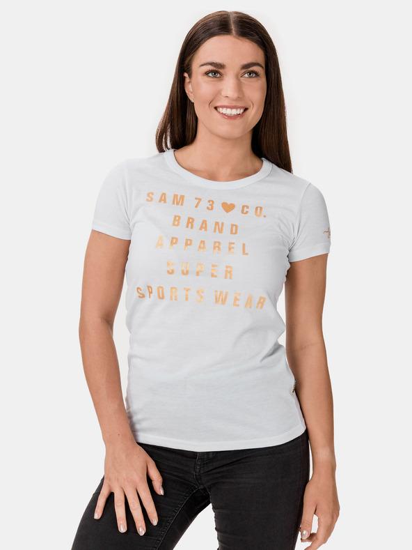 Sam 73 Bela ženska majica s potiskom SAM 73 Penny