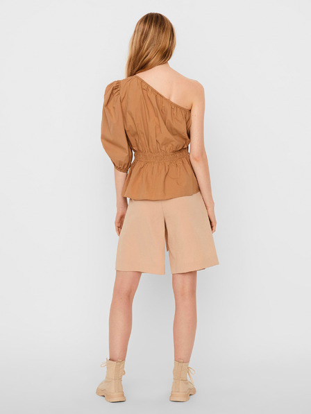 AWARE by VERO MODA Rjava asimetrična bluza AWARE by VERO MODA Olene
