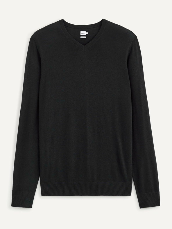 Celio Črn volneni pulover Celio Semeriv