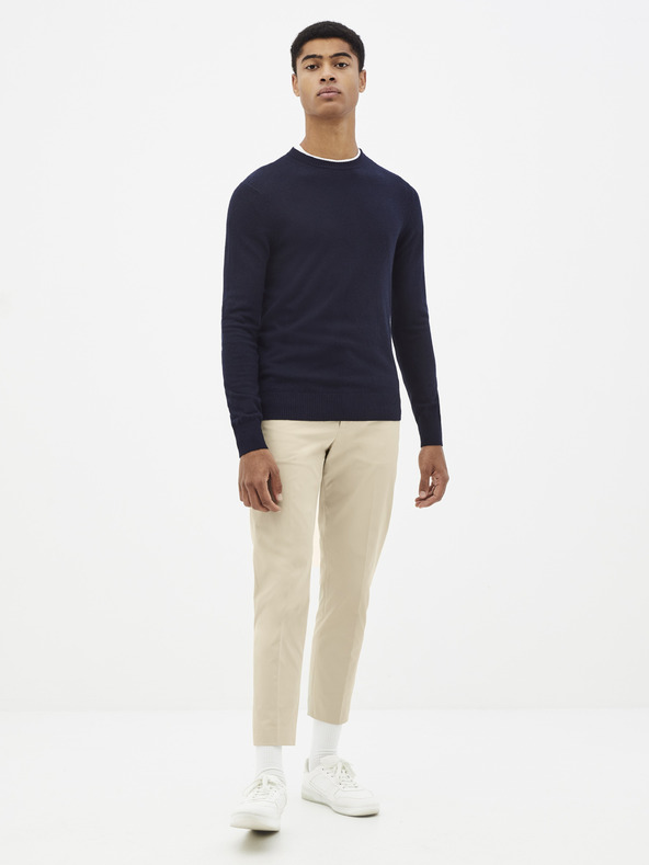 Celio Temno moder osnovni pulover Celio Sesweet