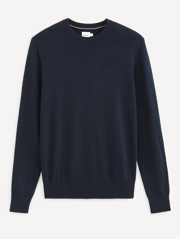 Celio Temno moder osnovni pulover Celio Sesweet