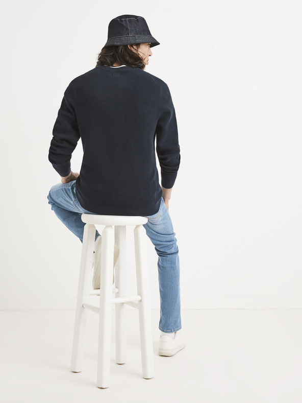 Celio Temno moder osnovni pulover Celio Tepic