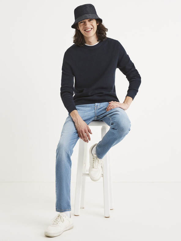 Celio Temno moder osnovni pulover Celio Tepic