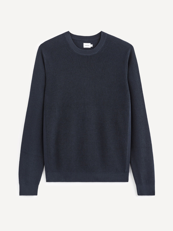 Celio Temno moder osnovni pulover Celio Tepic