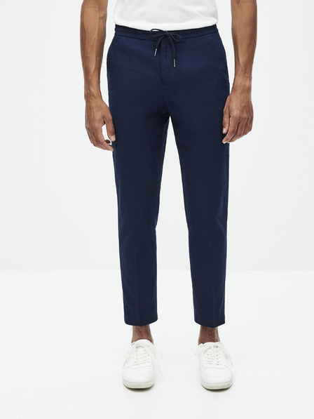 Celio Temno modre moške platnene hlače Celio