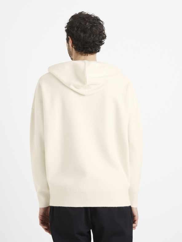 Celio Kremasta moška osnovna jopa s kapuco Celio