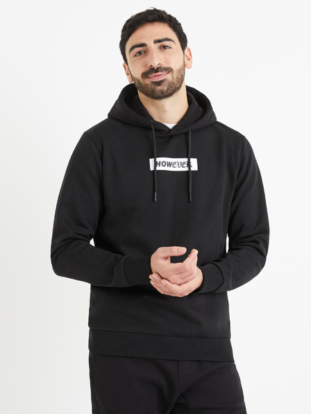 Celio Črna moška jopa s kapuco Celio Vetype
