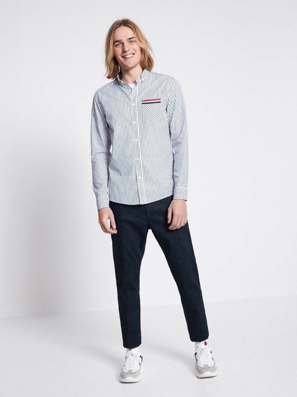 Celio Temno modre moške kavbojke ozkega kroja s črto Celio C25