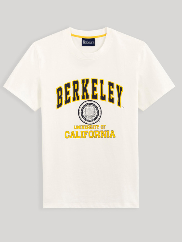 Celio Rumeno-bela moška univerzitetna majica Celio Berkeley