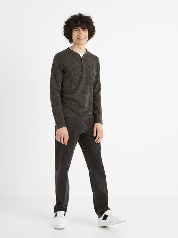 Celio Temno siv moški pulover z gumbom Celio Cechilll