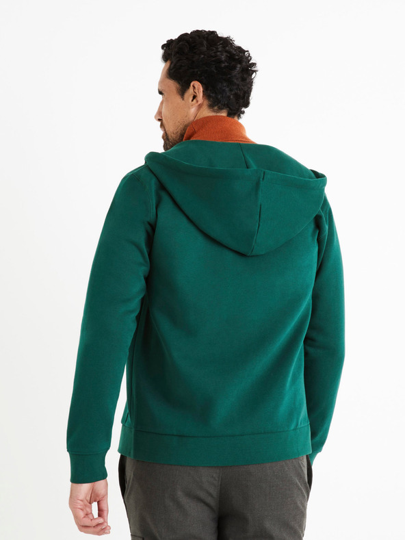Celio Temno zelena moška majica z zadrgo Celio Vethree