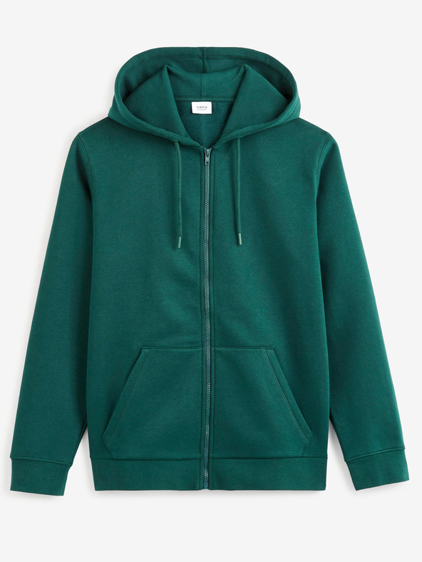Celio Temno zelena moška majica z zadrgo Celio Vethree