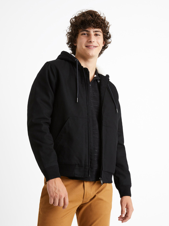 Celio Črna moška jakna Celio Cuhoodie