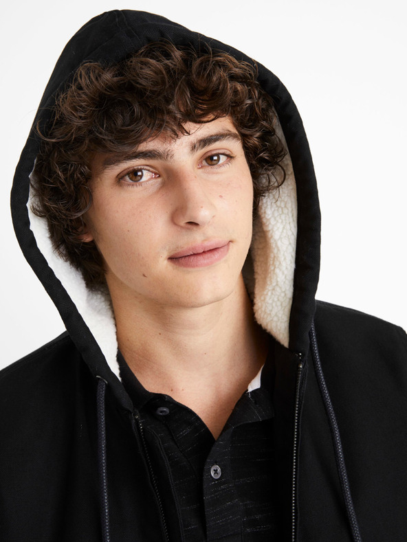 Celio Črna moška jakna Celio Cuhoodie