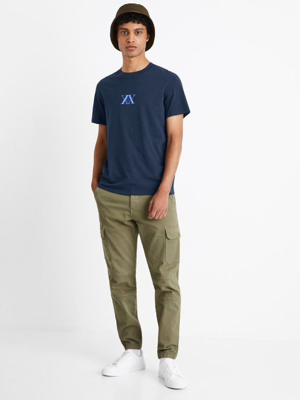 Celio Temno modra moška majica Celio Hunter & Hunter s potiskom