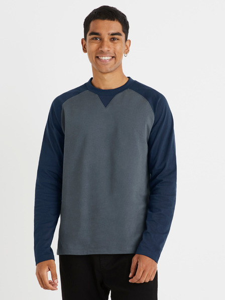Celio Modro siva moška majica z dolgimi rokavi Celio Cesolrag