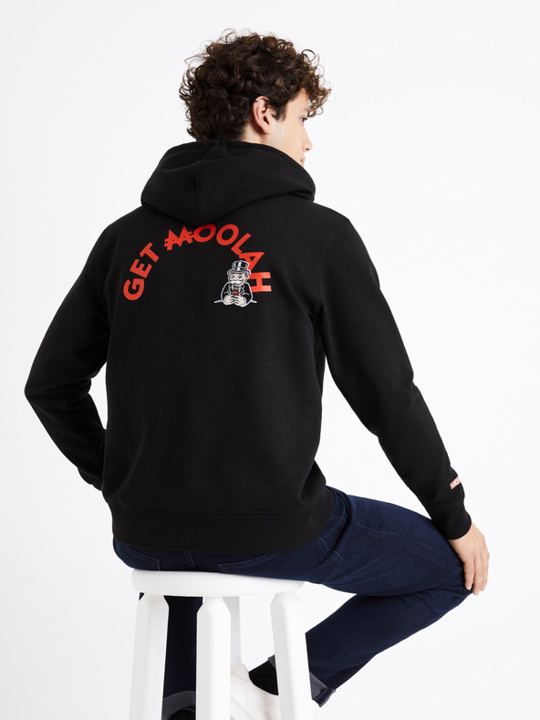 Celio Črna moška majica Celio Monopoly s potiskom