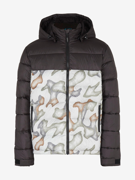 O'Neill Moška belo-črna vzorčasta zimska jakna O'Neill O'RIGINALS PUFFER JACKET