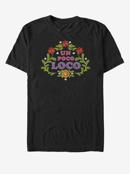 ZOOT.Fan Črna unisex majica z napisom ZOOT.Fan Un Poco Loco Floral Emb Pixar