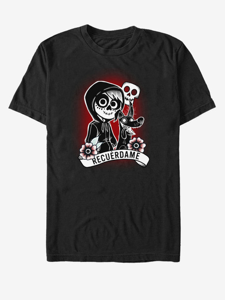 ZOOT.Fan Črna unisex majica ZOOT.Fan Recuerdame Tattoo Pixar