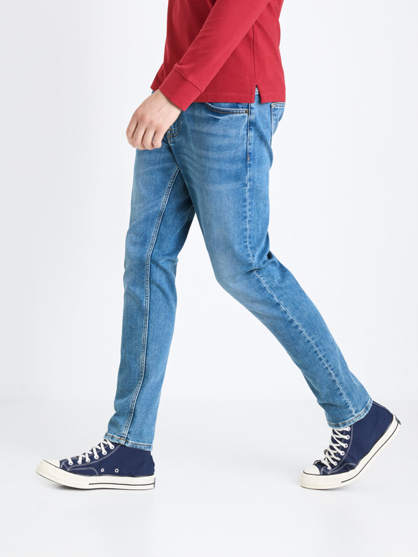 Celio Svetlomodre moške kavbojke tankega kroja Celio Foactive