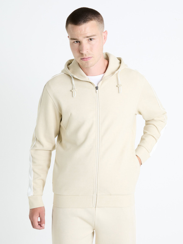 Celio Bež moška majica s kapuco Celio Fefada