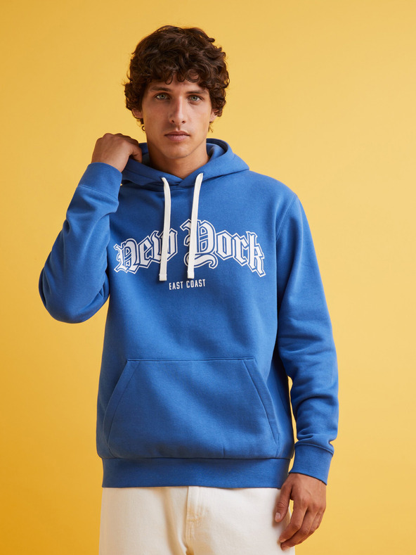 Celio Modra moška jopa s kapuco Celio Fecago