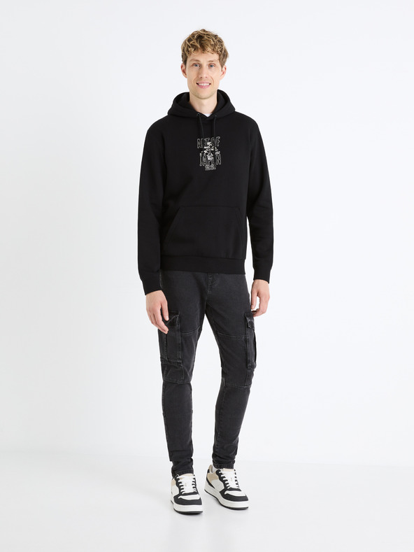 Celio Črna moška jopa s kapuco Celio Fejabowl