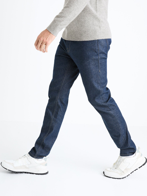 Celio Temno modre moške kavbojke tankega kroja Celio Fotaper